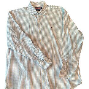 Vineyard Vines Men's XL Whale Shirt - Blue Plaid, 100% Cotton
